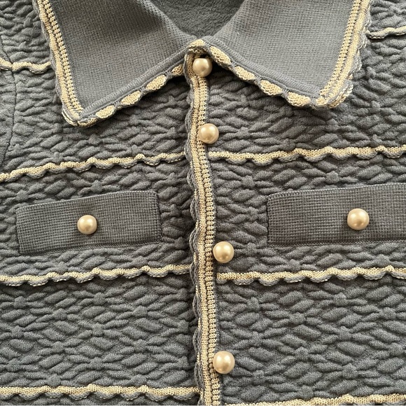 SOLD BNWT Sandro Infinity Cropped Cardigan Blue XS MSRP $295 - Picture 8 of 15